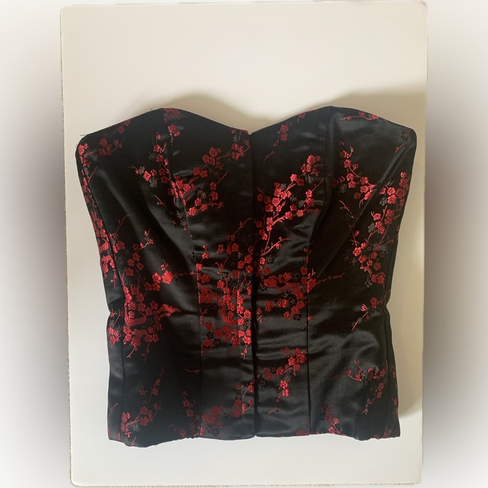 Sakura Floral Embroidered Corset Top